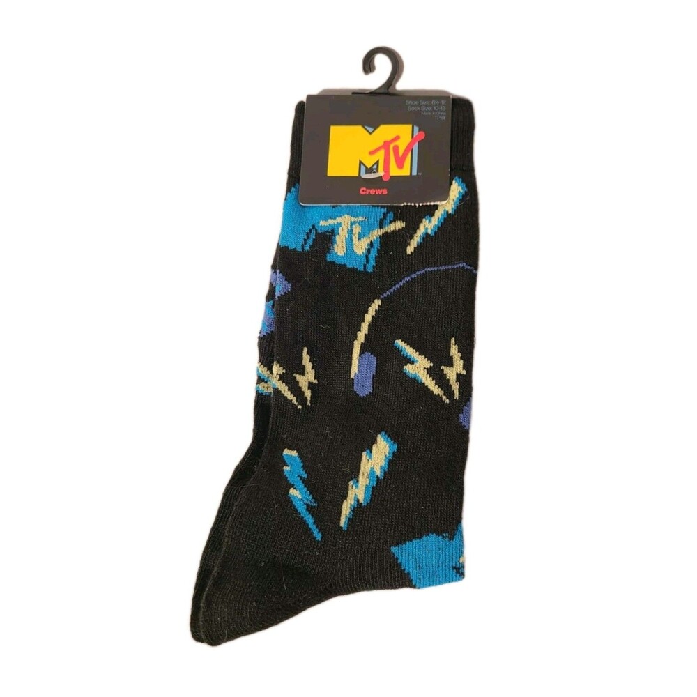 MTV SOCKS Food Crazy Mens Size 6-12 Crew Novelty Gift Cereal Fun NEW